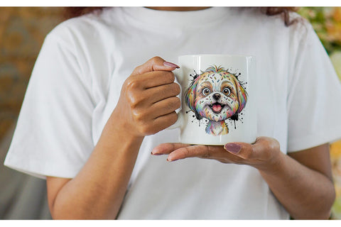 Mug Wrap Witty Summer Treat Dog Watercolor Sublimation artnoy 