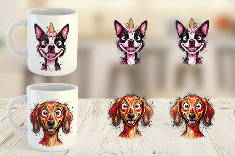 Mug Wrap Witty Summer Treat Dog Watercolor Sublimation artnoy 