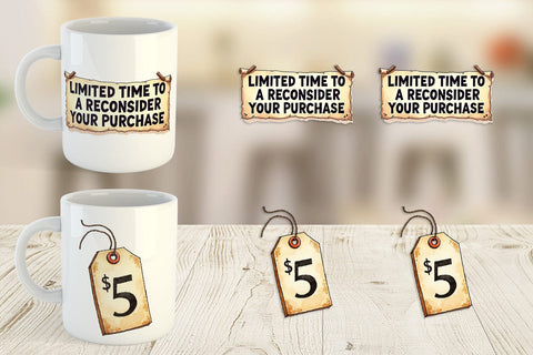 Mug Wrap Witty Warning Icons Sublimation artnoy 