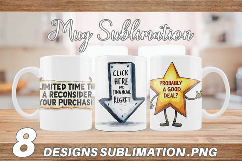 Mug Wrap Witty Warning Icons Sublimation artnoy 