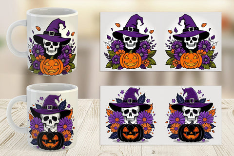 Mug Wrap Wizard Hat Skull Sublimation artnoy 