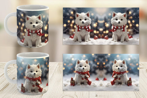 Mug Wrap Wolf Christmas Sublimation artnoy 