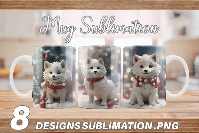 Mug Wrap Wolf Christmas Sublimation artnoy 