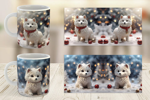 Mug Wrap Wolf Christmas Sublimation artnoy 