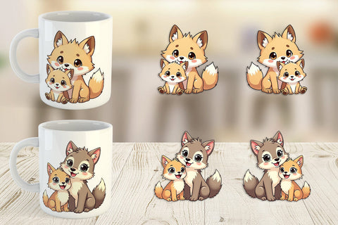 Mug Wrap Wolf Mother's Day Sublimation artnoy 