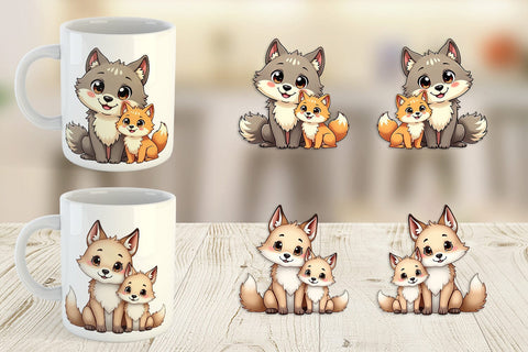 Mug Wrap Wolf Mother's Day Sublimation artnoy 