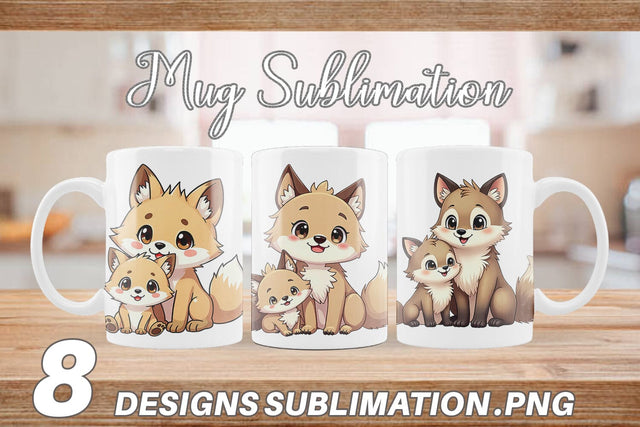 Mug Wrap Wolf Mother's Day Sublimation artnoy 