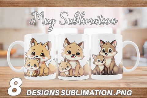 Mug Wrap Wolf Mother's Day Sublimation artnoy 