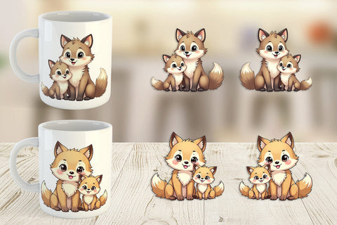 Mug Wrap Wolf Mother's Day Sublimation artnoy 