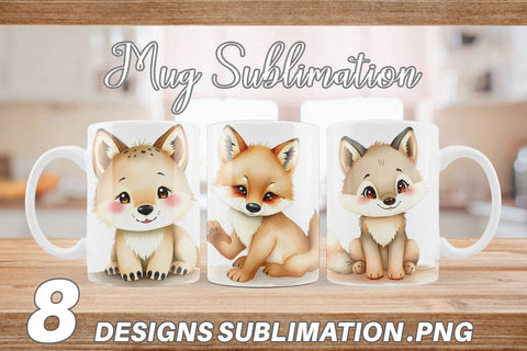 Mug Wrap Wolf Wildlife Sublimation artnoy 