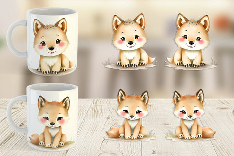 Mug Wrap Wolf Wildlife Sublimation artnoy 