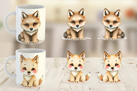 Mug Wrap Wolf Wildlife Sublimation artnoy 