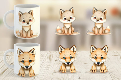 Mug Wrap Wolf Wildlife Sublimation artnoy 