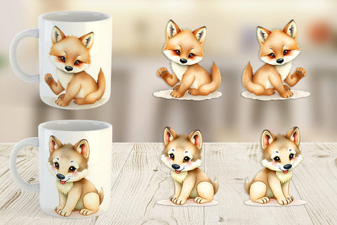 Mug Wrap Wolf Wildlife Sublimation artnoy 