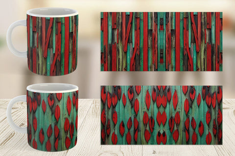 Mug Wrap Wood Textured Sublimation artnoy 