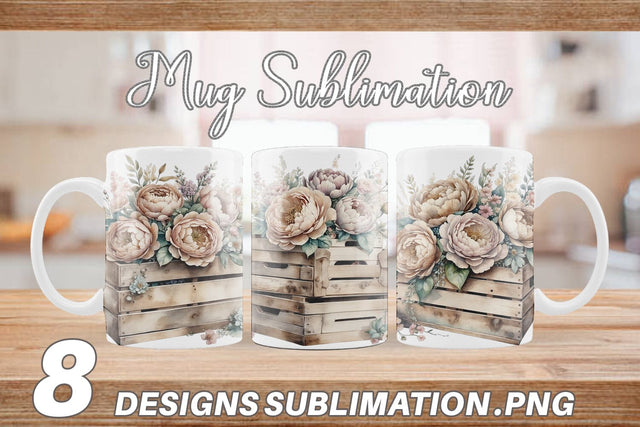 Mug Wrap Wooden Crate Sublimation artnoy 