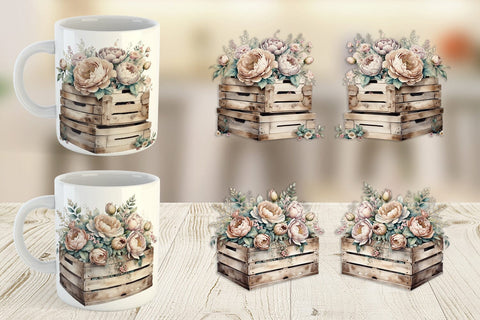 Mug Wrap Wooden Crate Sublimation artnoy 