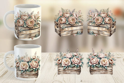 Mug Wrap Wooden Crate Sublimation artnoy 