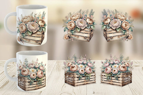 Mug Wrap Wooden Crate Sublimation artnoy 