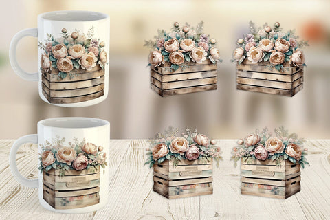 Mug Wrap Wooden Crate Sublimation artnoy 
