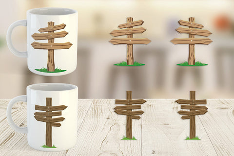 Mug Wrap Wooden Sign Sublimation artnoy 