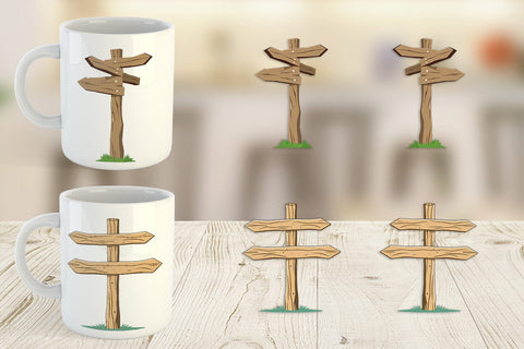 Mug Wrap Wooden Sign Sublimation artnoy 