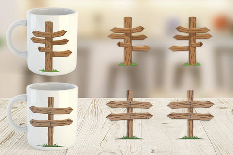 Mug Wrap Wooden Sign Sublimation artnoy 