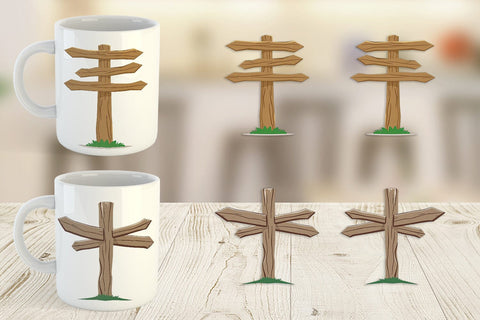 Mug Wrap Wooden Sign Sublimation artnoy 