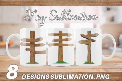 Mug Wrap Wooden Sign Sublimation artnoy 