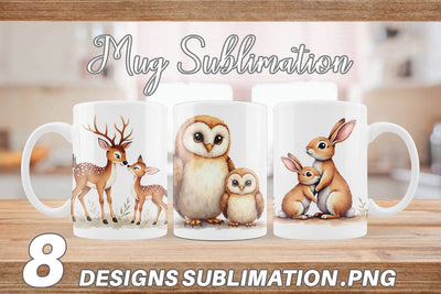 Mug Wrap Woodland Babies Sublimation artnoy 