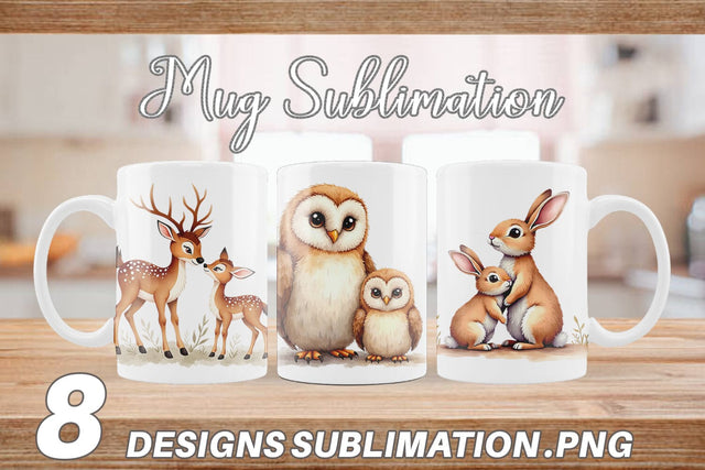 Mug Wrap Woodland Babies Sublimation artnoy 