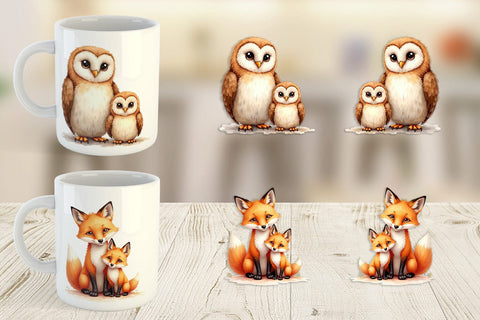 Mug Wrap Woodland Babies Sublimation artnoy 