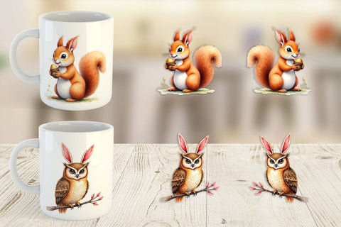 Mug Wrap Woodland Easter Friends Sublimation artnoy 