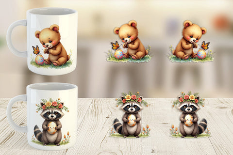 Mug Wrap Woodland Easter Friends Sublimation artnoy 