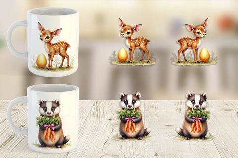 Mug Wrap Woodland Easter Friends Sublimation artnoy 