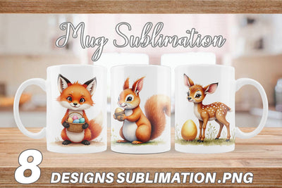 Mug Wrap Woodland Easter Friends Sublimation artnoy 