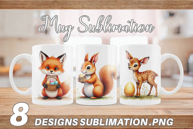 Mug Wrap Woodland Easter Friends Sublimation artnoy 