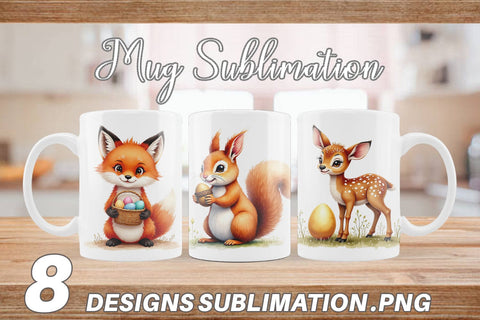 Mug Wrap Woodland Easter Friends Sublimation artnoy 