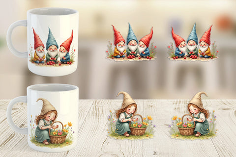 Mug Wrap Woodland Gnomes Sublimation artnoy 