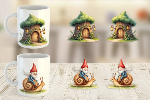Mug Wrap Woodland Gnomes Sublimation artnoy 