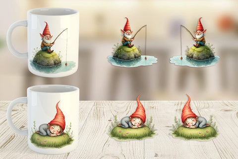 Mug Wrap Woodland Gnomes Sublimation artnoy 