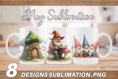 Mug Wrap Woodland Gnomes Sublimation artnoy 
