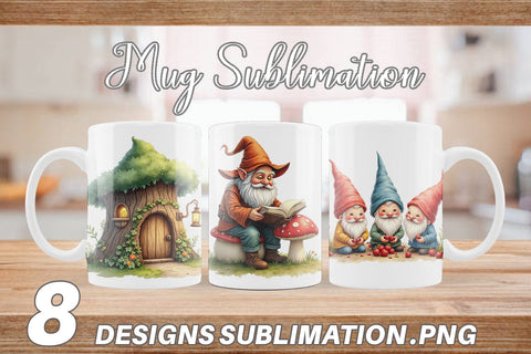 Mug Wrap Woodland Gnomes Sublimation artnoy 