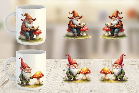 Mug Wrap Woodland Gnomes Sublimation artnoy 
