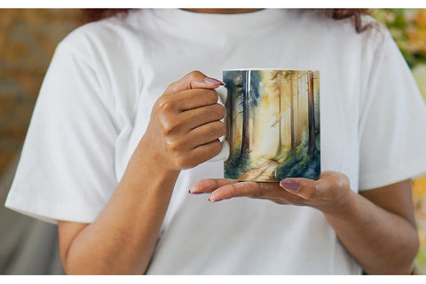 Mug Wrap Woodland Watercolor Sublimation artnoy 