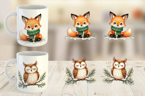 Mug Wrap Woodland Whimsy Sublimation artnoy 