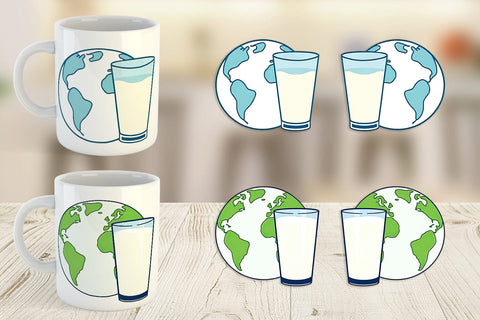 Mug Wrap World with Milk Glass Sublimation artnoy 
