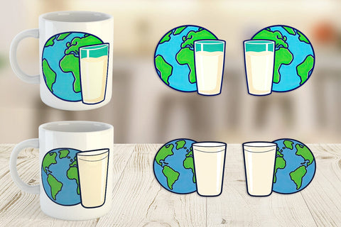 Mug Wrap World with Milk Glass Sublimation artnoy 