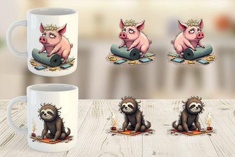 Mug Wrap Yoga Grumps Sublimation artnoy 