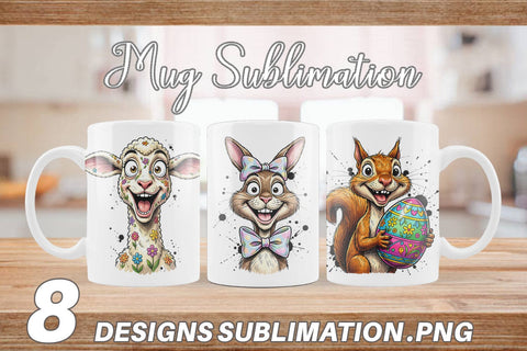 Mug Wrap Zany Easter Animal Sublimation artnoy 